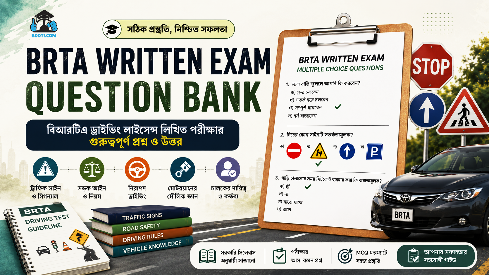 BRTA Written Exam Question Bank || বিআরটিএ ড্রাইভিং লাইসেন্স লিখিত পরীক্ষার প্রশ্ন ব্যাংক