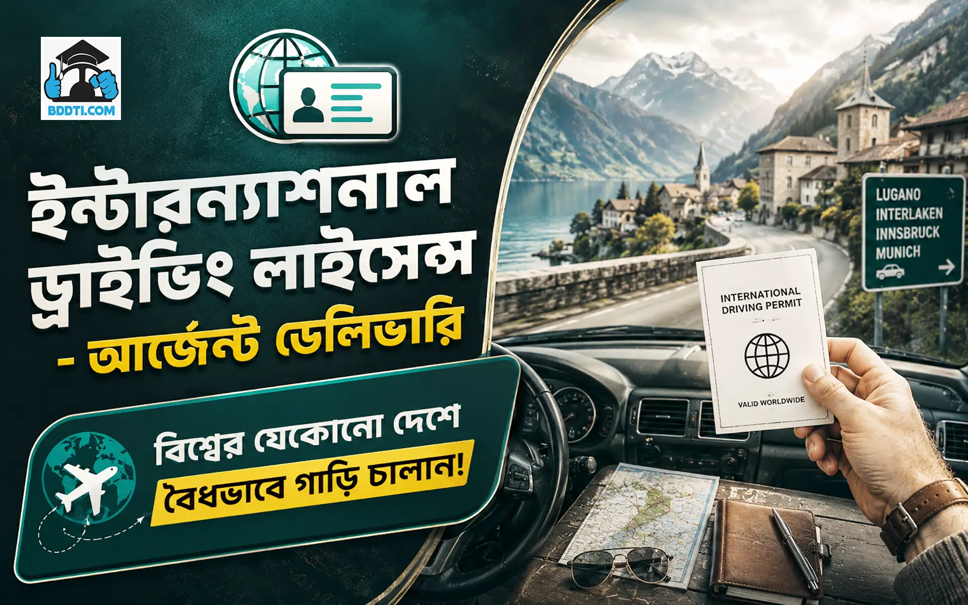 ইন্টারন্যাশনাল ড্রাইভিং লাইসেন্স -(আর্জেন্ট ডেলিভারি)